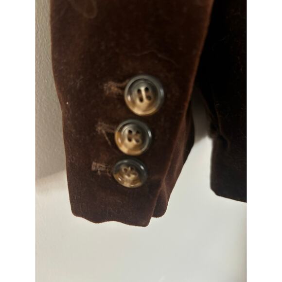 Vintage Men’s Velvet Feeling Dark Brown Sears Blazer Button Up Size 40 - Picture 5 of 5